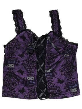 Hot Topic Kuromi Mesh Knit Corset Tank Top S